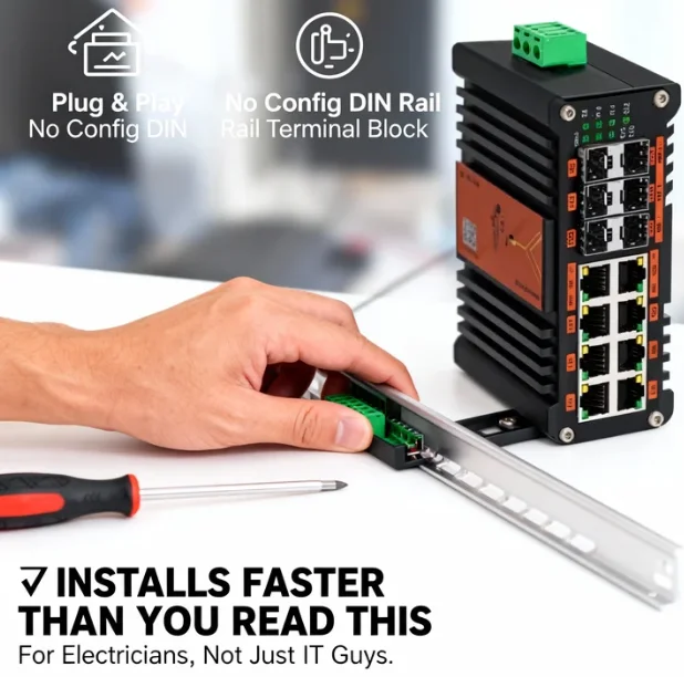 Промышленный управляемый PoE-к – обзор и цена Managed Gigabit Poe Switch 8 Port 802.3At